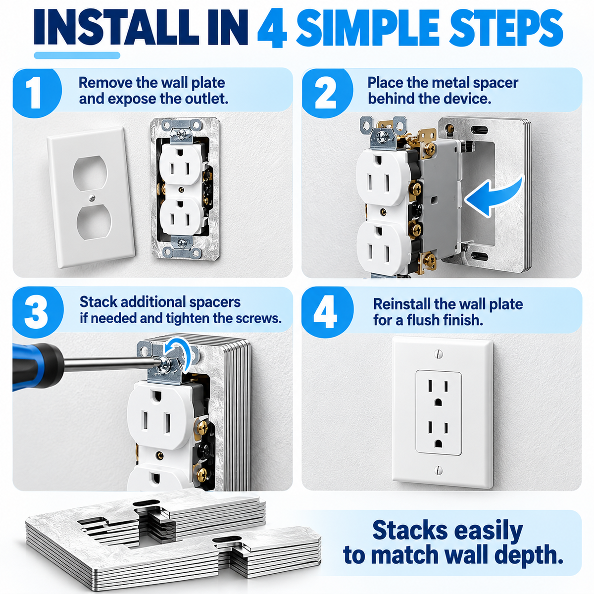 Wall Plate Spacers (Metal)