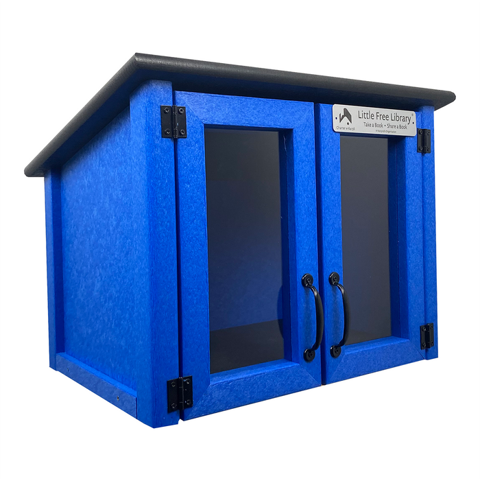Composite Double Door Cottage Blue Kit Little Free Library