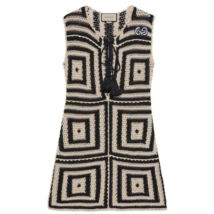 Gucci Crochet - knit Cotton Short Dress - Runway Catalog