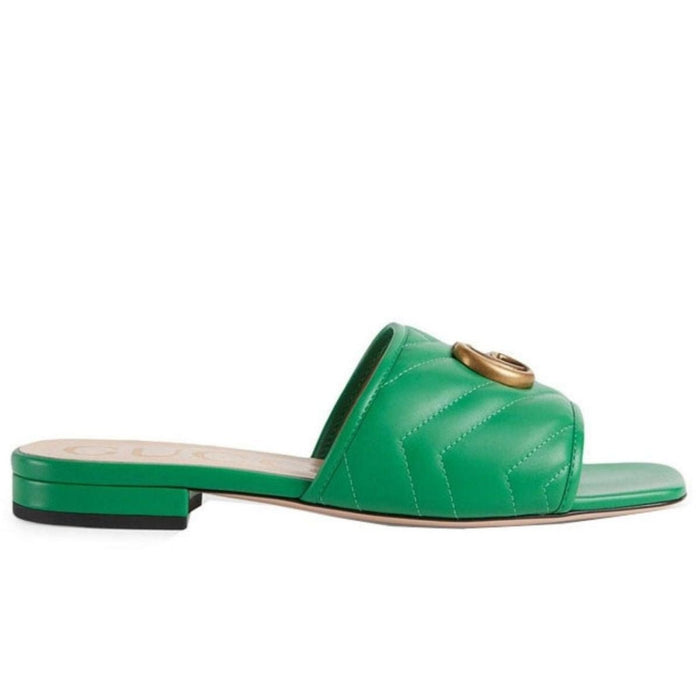 Gucci Double G Leather Sandals - Runway Catalog