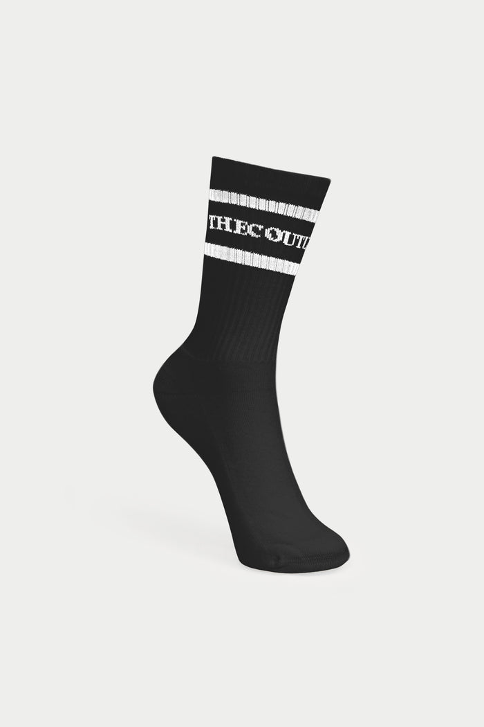 DOUBLE STRIPE COPYRIGHT SOCK - BLACK