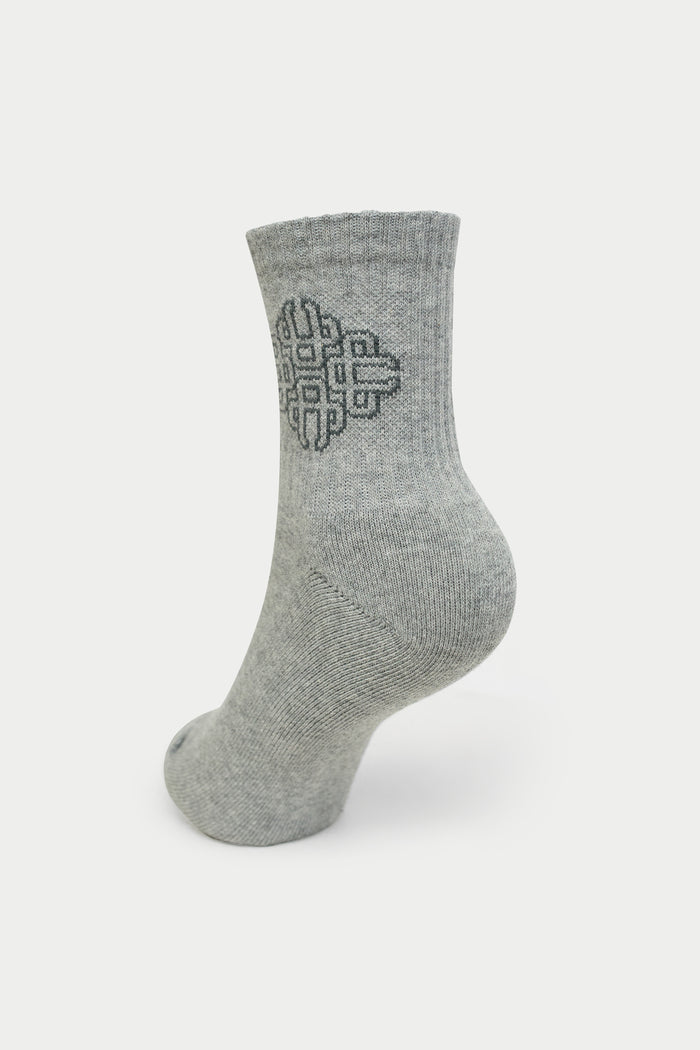EMBLEM OUTLINE SOCKS - GREY MARL
