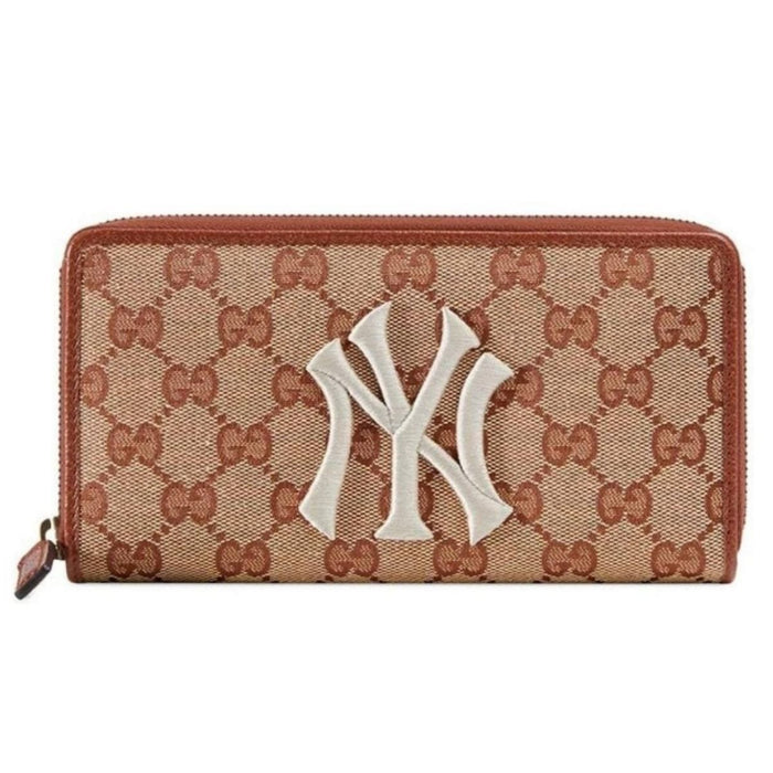 Gucci GG Zip Around Wallet with New York Yankees Patch - Runway Catalog