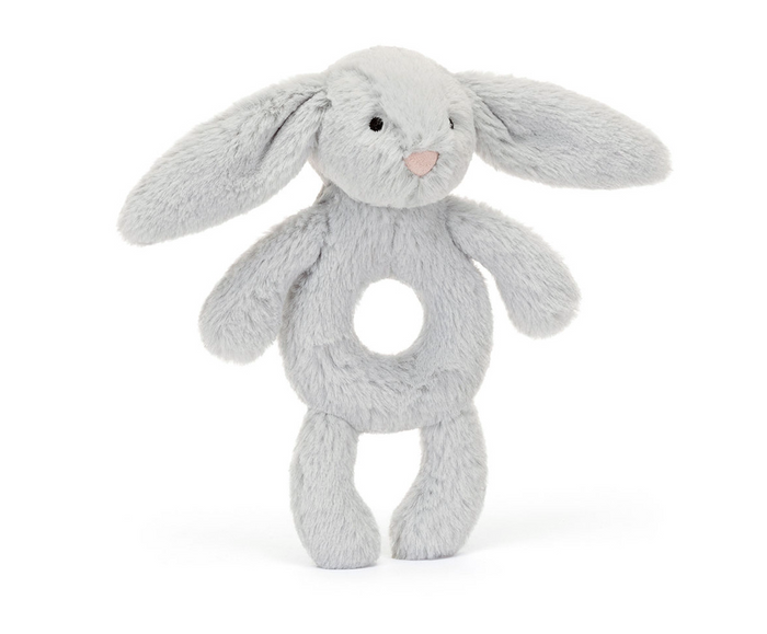 Jellycat Ring Rattle Bashful Silver Bunny