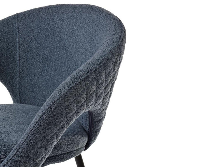 Kite Key Dining Chair – Modern Upholstered Dining Chair for Home & Café Blue