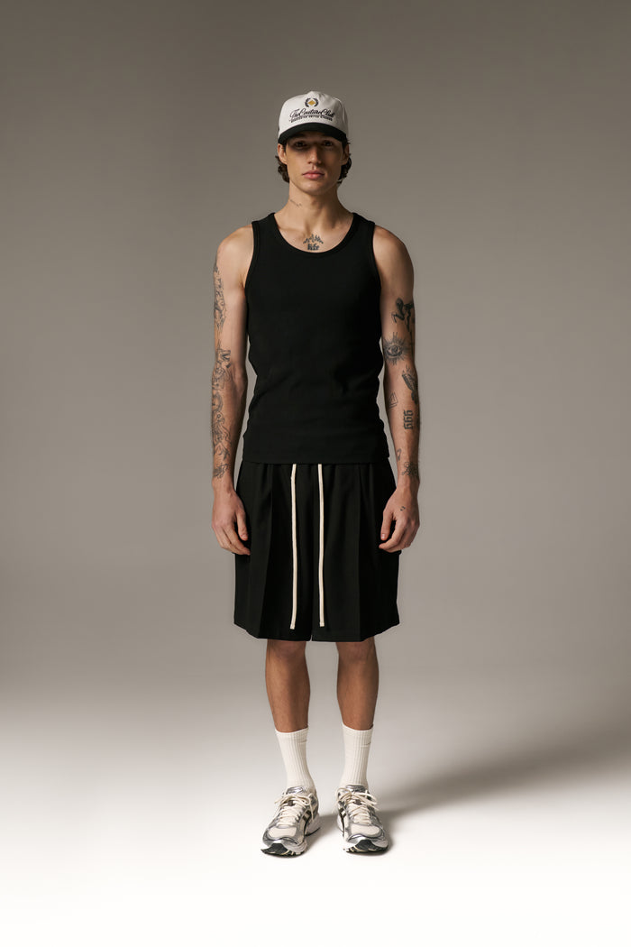 RIBBED VEST - BLACK