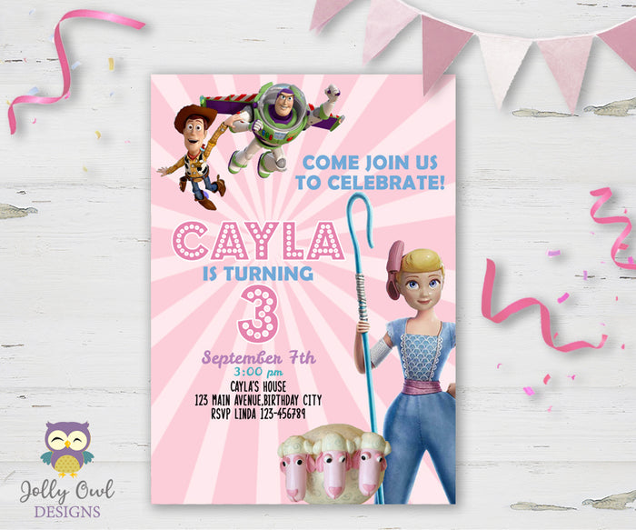 Toy Story Bo Peep Birthday Party Invitation