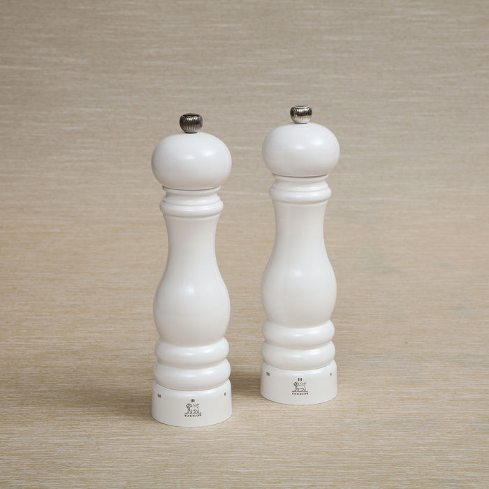 White lacquer pepper mill with U-select mechanism