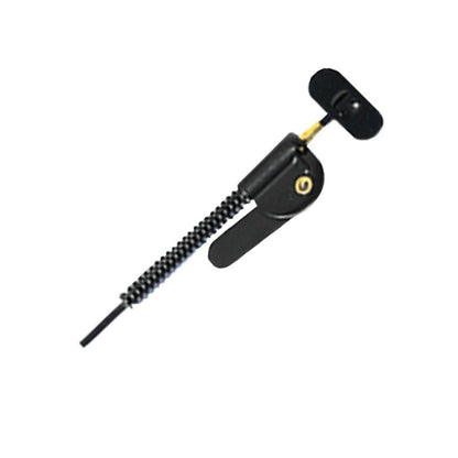 A black A-1 plug spinner with a metal coil spring and a turn handle, designed for use in lockpicking.