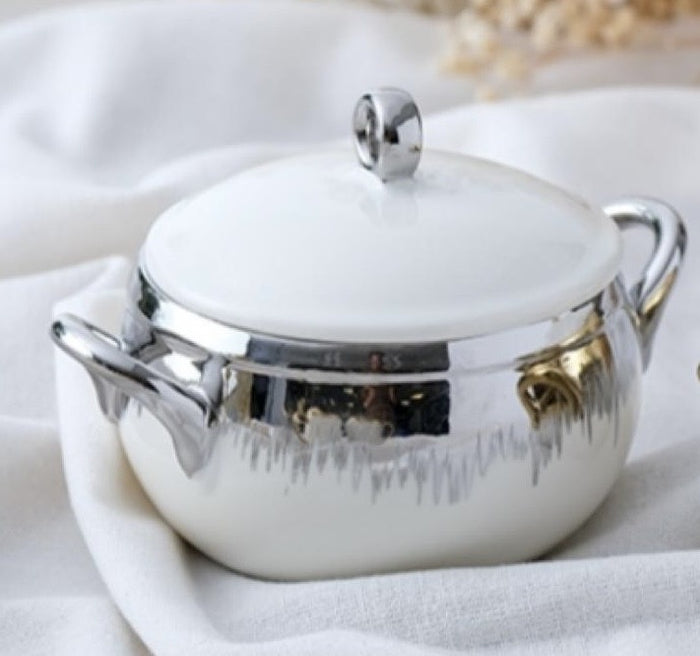 ACR ACR BIANCO PERLA MINI SOEP TERRINE MET DEKSEL ZILVER