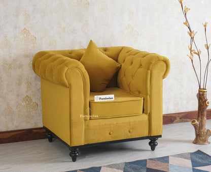 Haralur 1 Seater Sofa - sofa - Furniselan - Mustard