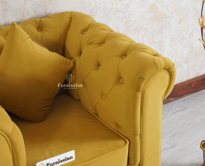 Haralur 1 Seater Sofa - sofa - Furniselan - Mustard