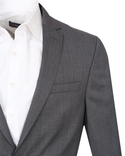 Anthrasite Pure Wool Classic Plain 3 Piece Men's Suit-Makrom
