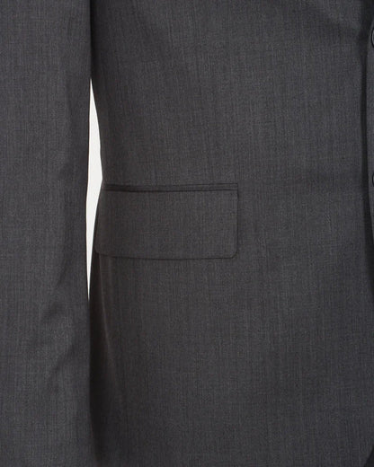 Anthrasite Pure Wool Classic Plain 3 Piece Men's Suit-Makrom