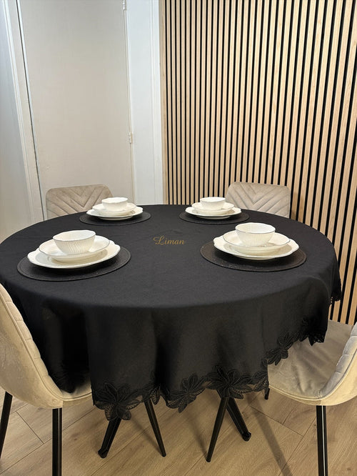 Liman Home Decor - Liman Online Artemis Tafelkleed Zwart 1 Delig