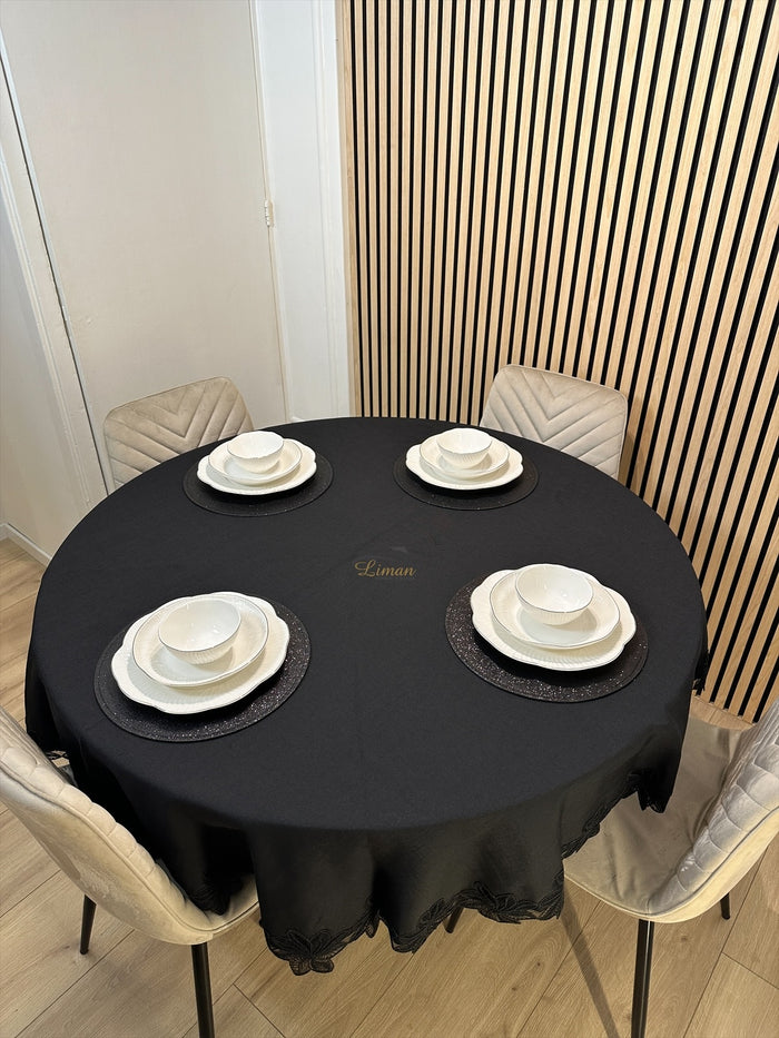 Liman Home Decor - Liman Online Artemis Tafelkleed Zwart 1 Delig