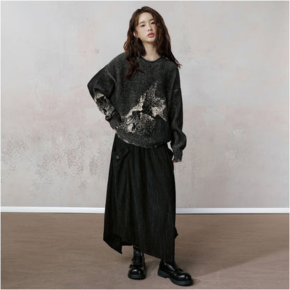 JfYanYan Star Track Corduroy Half Skirt Women s New Autumn Winter Mid length Irregular Half Skirt image 3