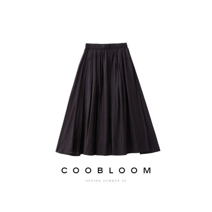 S / Temperament black half skirt