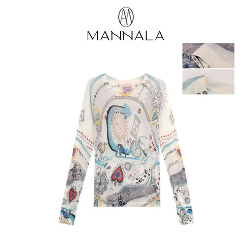 ASAYA6378 – Celestial Sketch Knit Top ✨🪐💫
