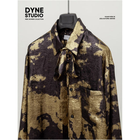 ASAYAHOMME1581 – Golden Shadow Tie Shirt 🖤✨