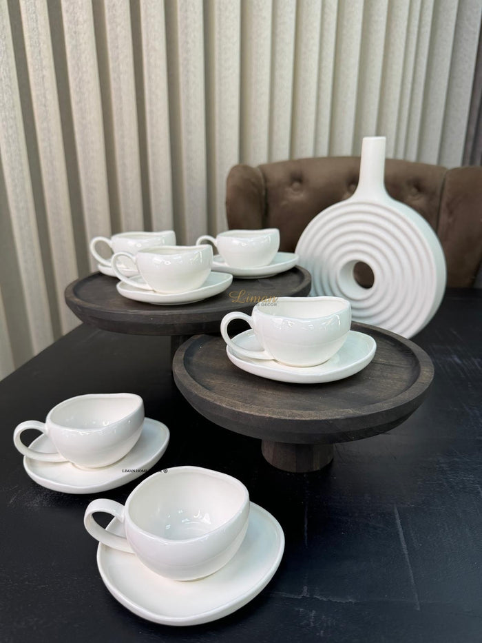 BRICARD PORCELAIN Barles / Cupido White Espressoset 12 Delig | 6 Persoons