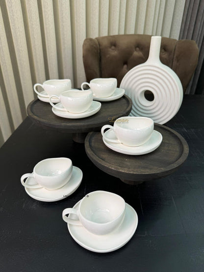 BRICARD PORCELAIN Barles / Cupido White Espressoset 12 Delig | 6 Persoons