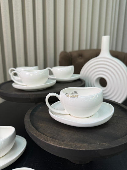 BRICARD PORCELAIN Barles / Cupido White Espressoset 12 Delig | 6 Persoons