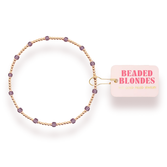 Beaded Blondes Purple Dainty Poppi Bracelets