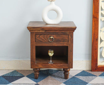 Belgium Solid Wood Bedside Table - Furniselan - Teak-Finish