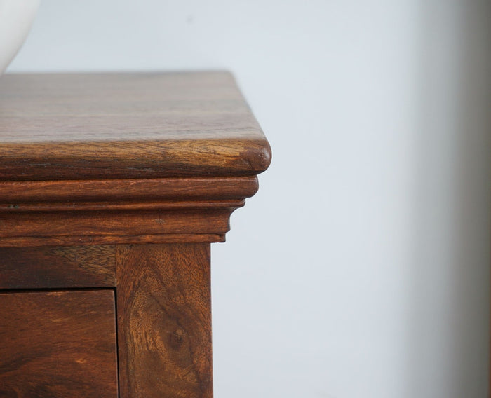 Belgium Solid Wood Bedside Table - Furniselan - Teak-Finish