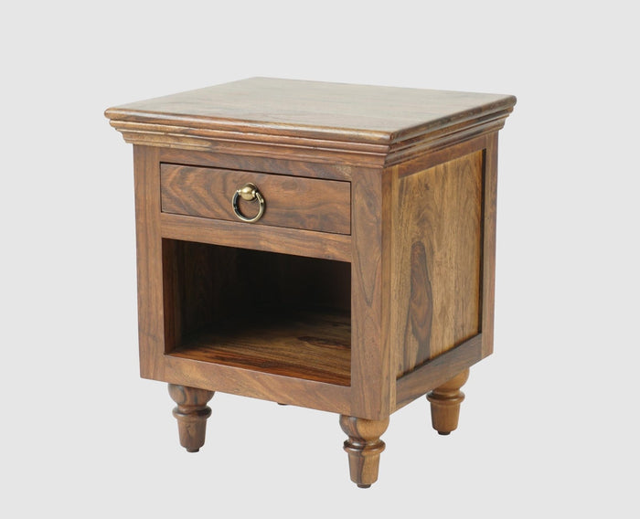 Belgium Solid Wood Bedside Table - Furniselan - Teak-Finish