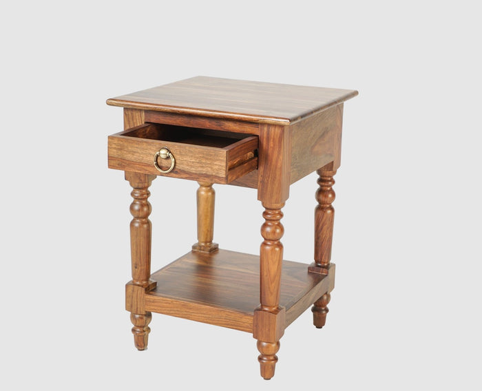 Belgium Solid Wood Side Table - Furniselan - Teak-Finish