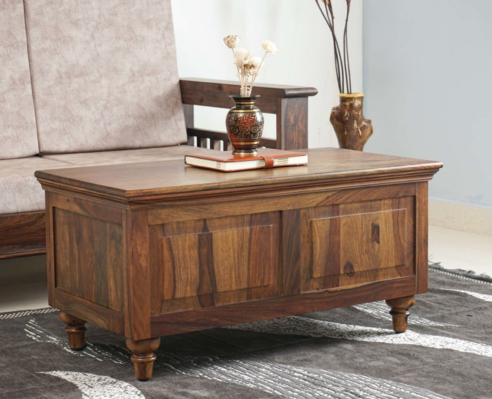 Belgium Solid Wood Trunk Box - Furniselan - Teak-Finish