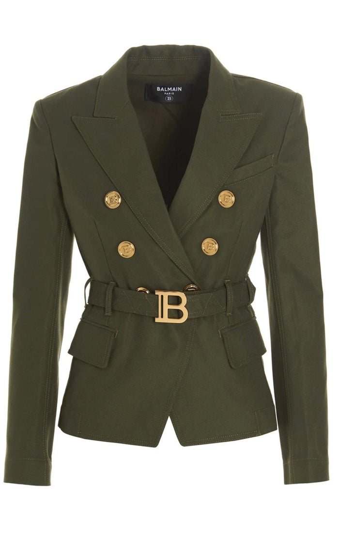 Balmain Belted Double - Breasted Blazer Jacket - Runway Catalog