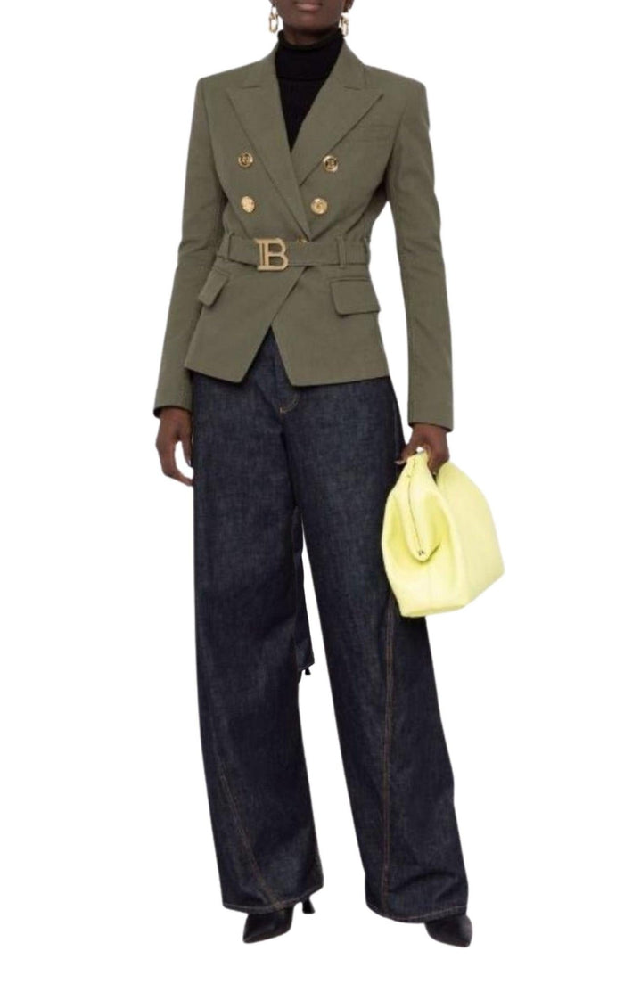 Balmain Belted Double - Breasted Blazer Jacket - Runway Catalog