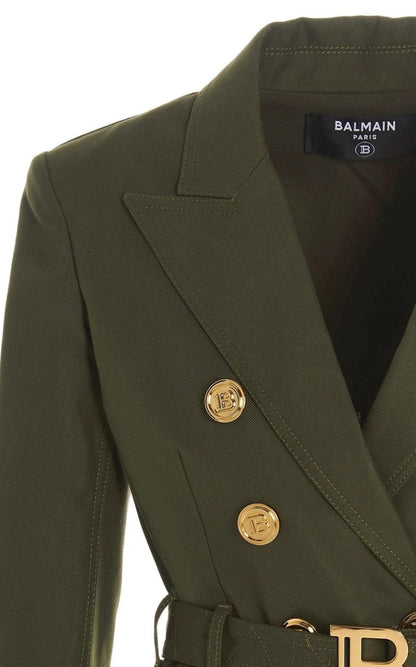 Balmain Belted Double - Breasted Blazer Jacket - Runway Catalog