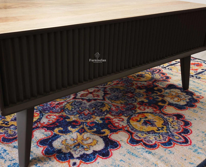 Bengaluru Solid Wood Coffee Table One Drawer - Coffee Table - Furniselan - Slate-Grey