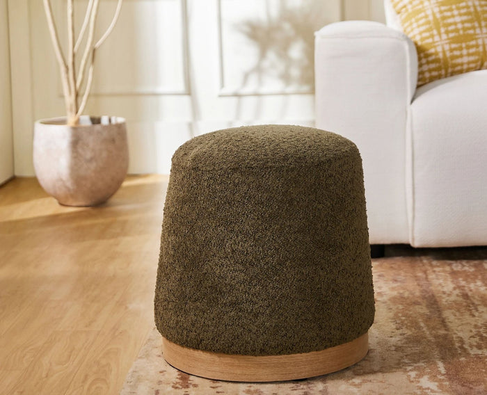 Bennie Joy PlyWood Pouf- Cotton  – Solid Wood Modern Dining Chair for Home & Restaurant Green