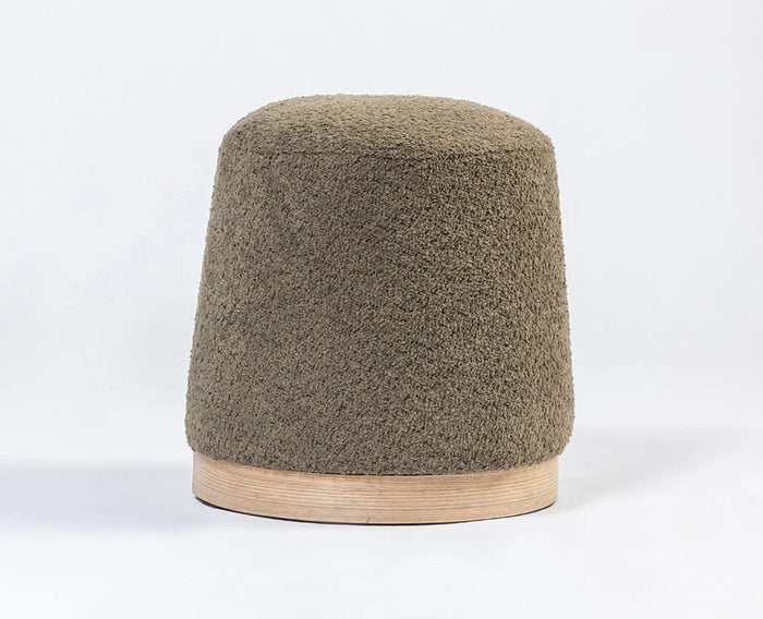 Bennie Joy PlyWood Pouf- Cotton  – Solid Wood Modern Dining Chair for Home & Restaurant Green