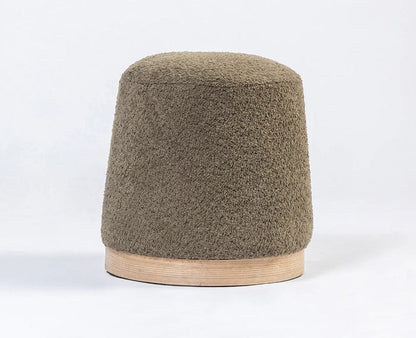 Bennie Joy PlyWood Pouf- Cotton  – Solid Wood Modern Dining Chair for Home & Restaurant Green