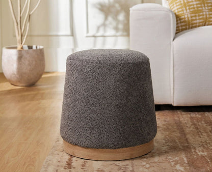 Bennie Joy PlyWood Pouf- Cotton  – Solid Wood Modern Dining Chair for Home & Restaurant Grey
