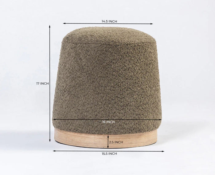 Bennie Joy PlyWood Pouf- Cotton  – Solid Wood Modern Dining Chair for Home & Restaurant Grey