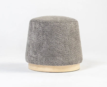 Bennie Joy PlyWood Pouf- Cotton  – Solid Wood Modern Dining Chair for Home & Restaurant Grey