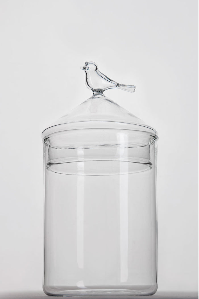 Bird Glass Jar