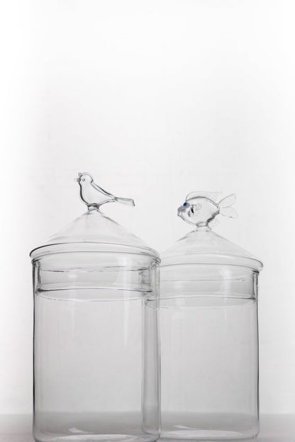 Bird Glass Jar