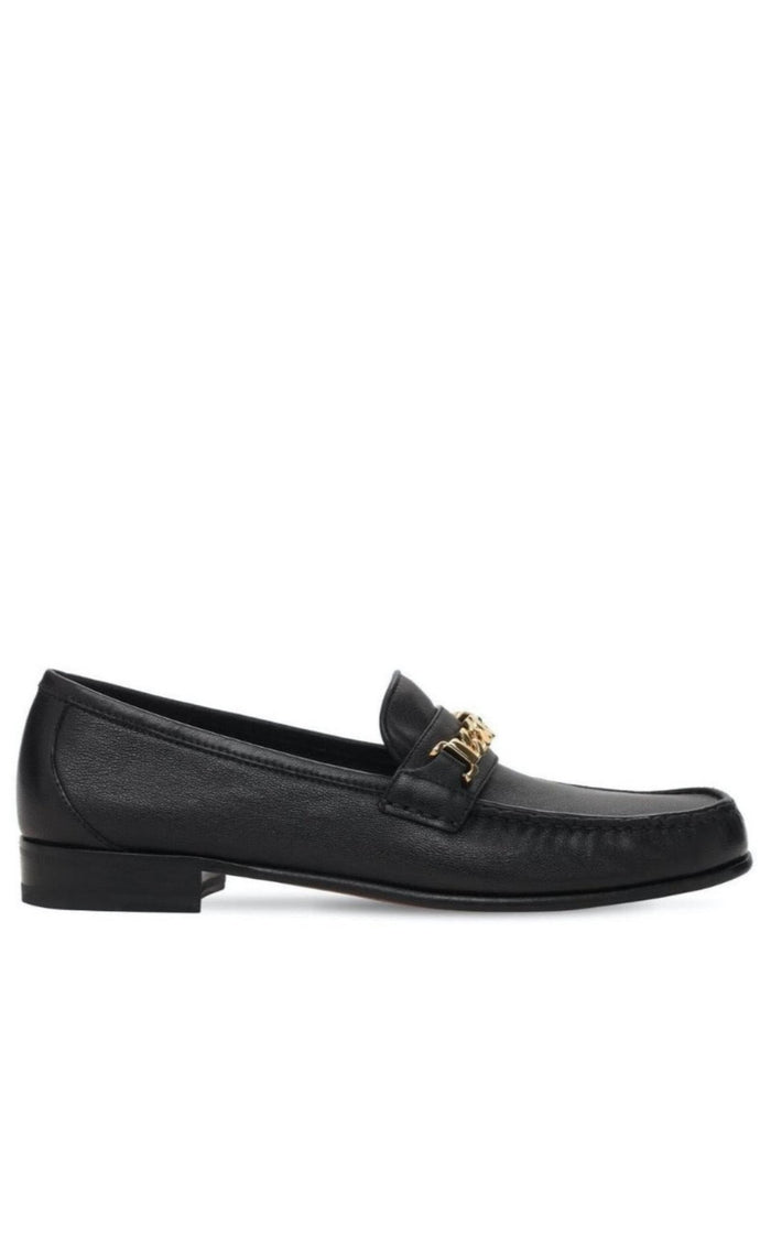 Gucci Black Leather Sylvie Chain Loafers - Runway Catalog
