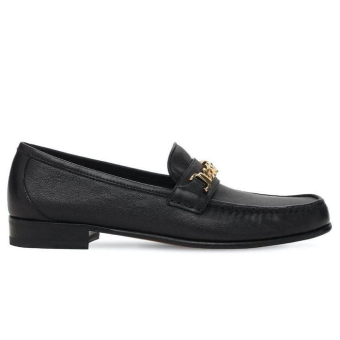 Gucci Black Leather Sylvie Chain Loafers - Runway Catalog
