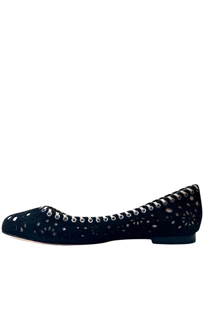 BCBGMAXAZRIA Black Suede Flats - Runway Catalog