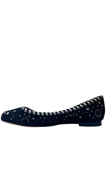 BCBGMAXAZRIA Black Suede Flats - Runway Catalog