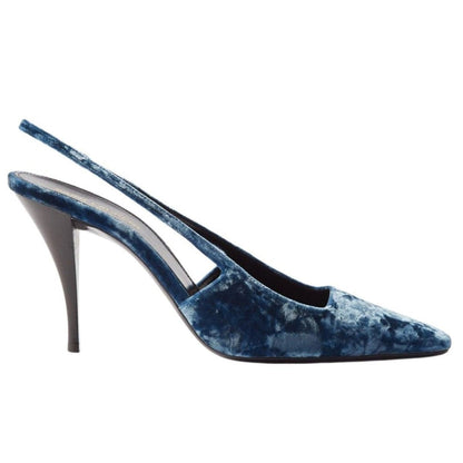 Saint Laurent Blade 90 Velvet Slingback Pumps - Runway Catalog